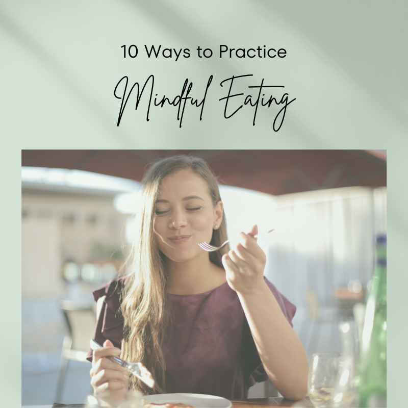 woman eating mindfully